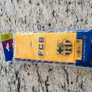 NWT FCB Barcelona Barca Soccer yellow/Blue Socks Made in Spain